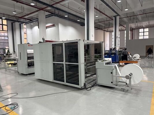 Ligne de production pliante de filtres en fibre de verre modulaires contrôlés par PLC pour les systèmes de ventilation industriels avec une personnalisation flexible