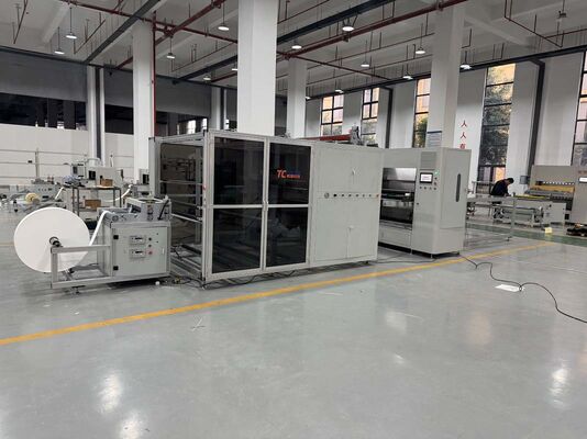 Ligne de production pliante de filtres en fibre de verre modulaires contrôlés par PLC pour les systèmes de ventilation industriels avec une personnalisation flexible